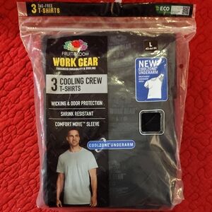Fruit of the Loom Black Cooling Crew T-Shirts
